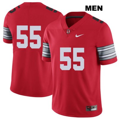 Men's NCAA Ohio State Buckeyes Malik Barrow #55 College Stitched 2018 Spring Game No Name Authentic Nike Red Football Jersey IF20Y54ZR